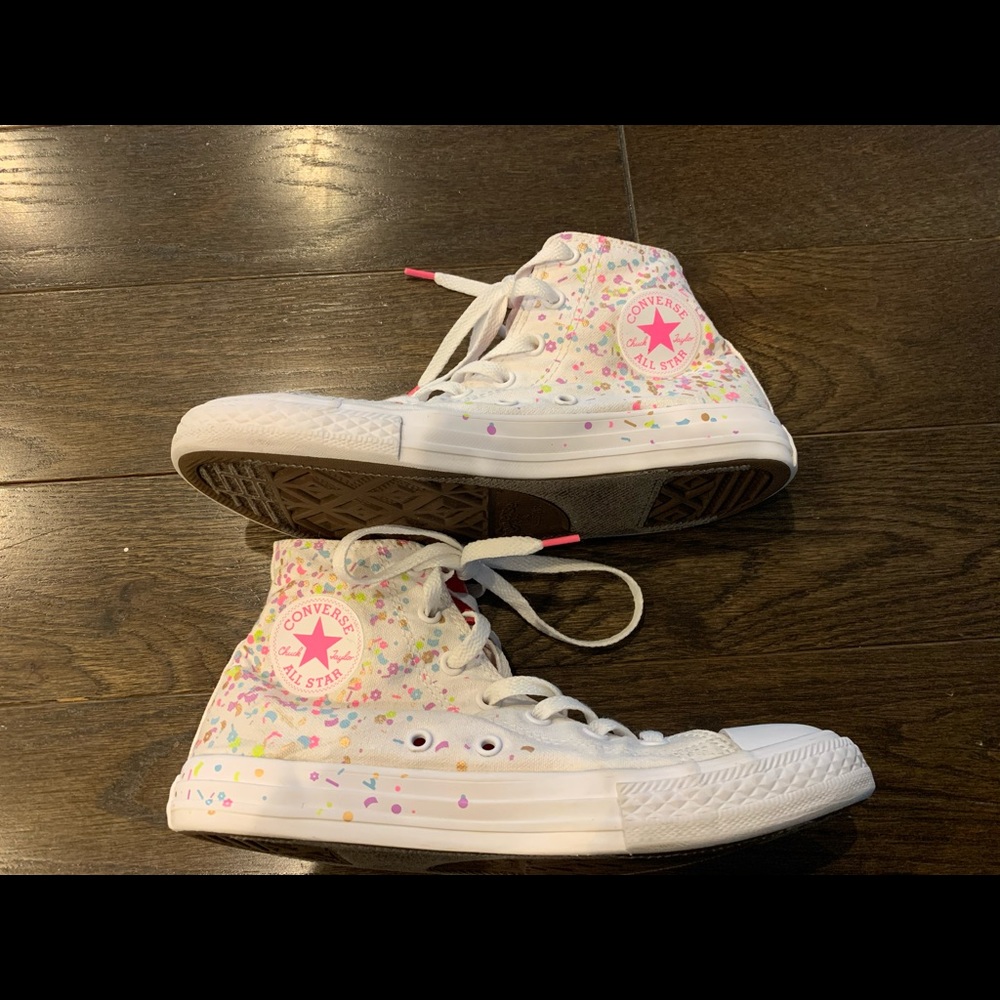 Girls Converse Confetti Hi Top Size 4